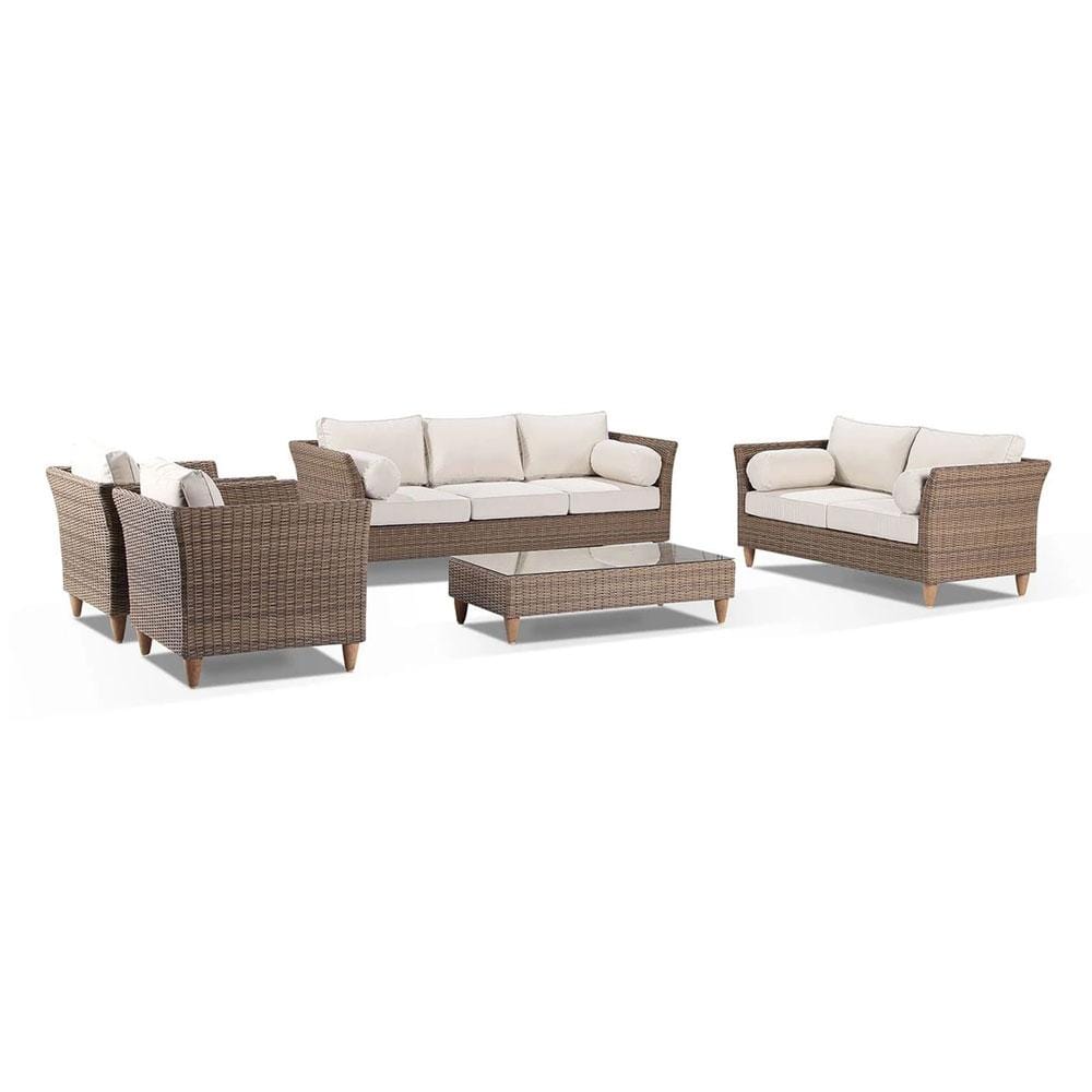 Carolina 3+2+1+1 Seater Outdoor Wicker Lounge with Coffee Table