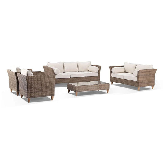 Carolina 3+2+1+1 Seater Outdoor Wicker Lounge with Coffee Table