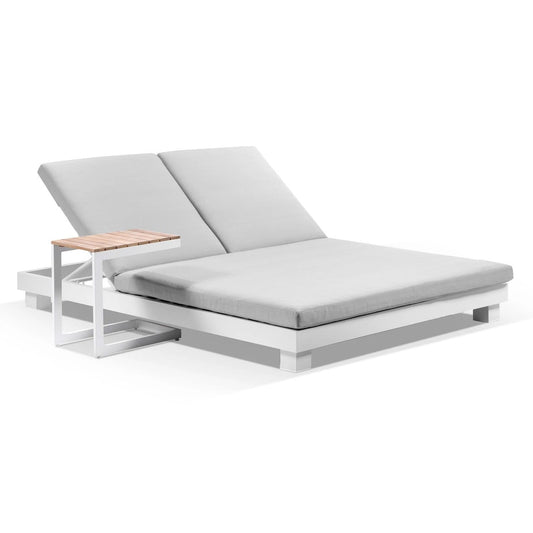 Santorini Aluminium Double Sun Lounge w/ Side Table