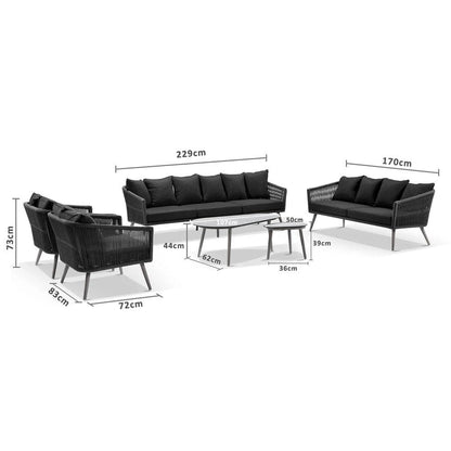 Herman 3+1+1 Rope Lounge with Coffee Table Set