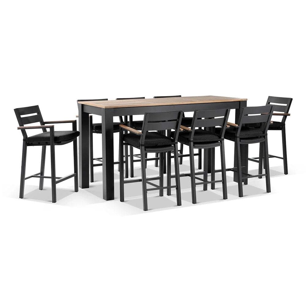 Balmoral 2m Aluminium Bar Table with 8 Capri Stools