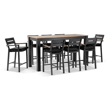 Balmoral 2m Aluminium Bar Table with 8 Capri Stools