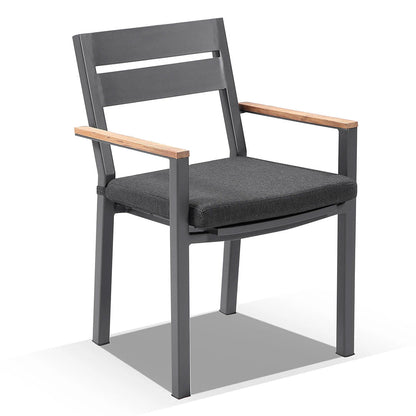 Tuscany 6 Seat with Capri Chairs with Teak Arm Rests