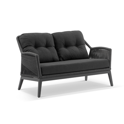 Hugo 2+1+1 Seater Outdoor Aluminium and Rope Lounge Set with Coffee Table