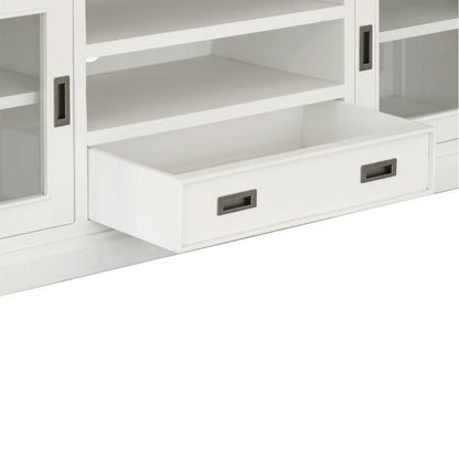 Leura Belle Entertainment TV Unit in Brushed with Natural Timber Top