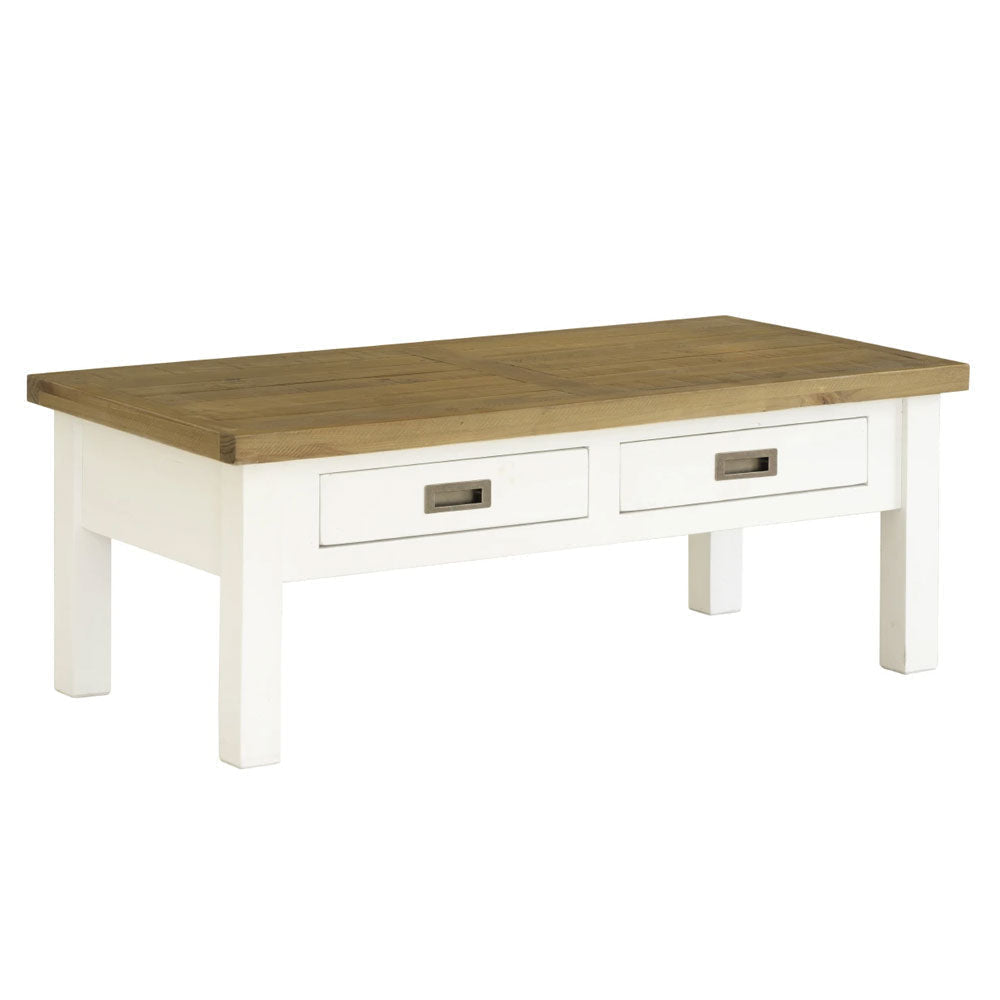 Leura Belle Coffee Table in Brushed  with Natural Timber Top