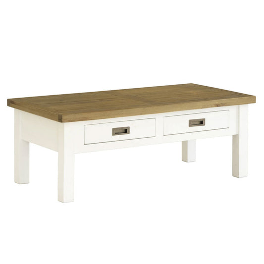 Leura Belle Coffee Table in Brushed  with Natural Timber Top
