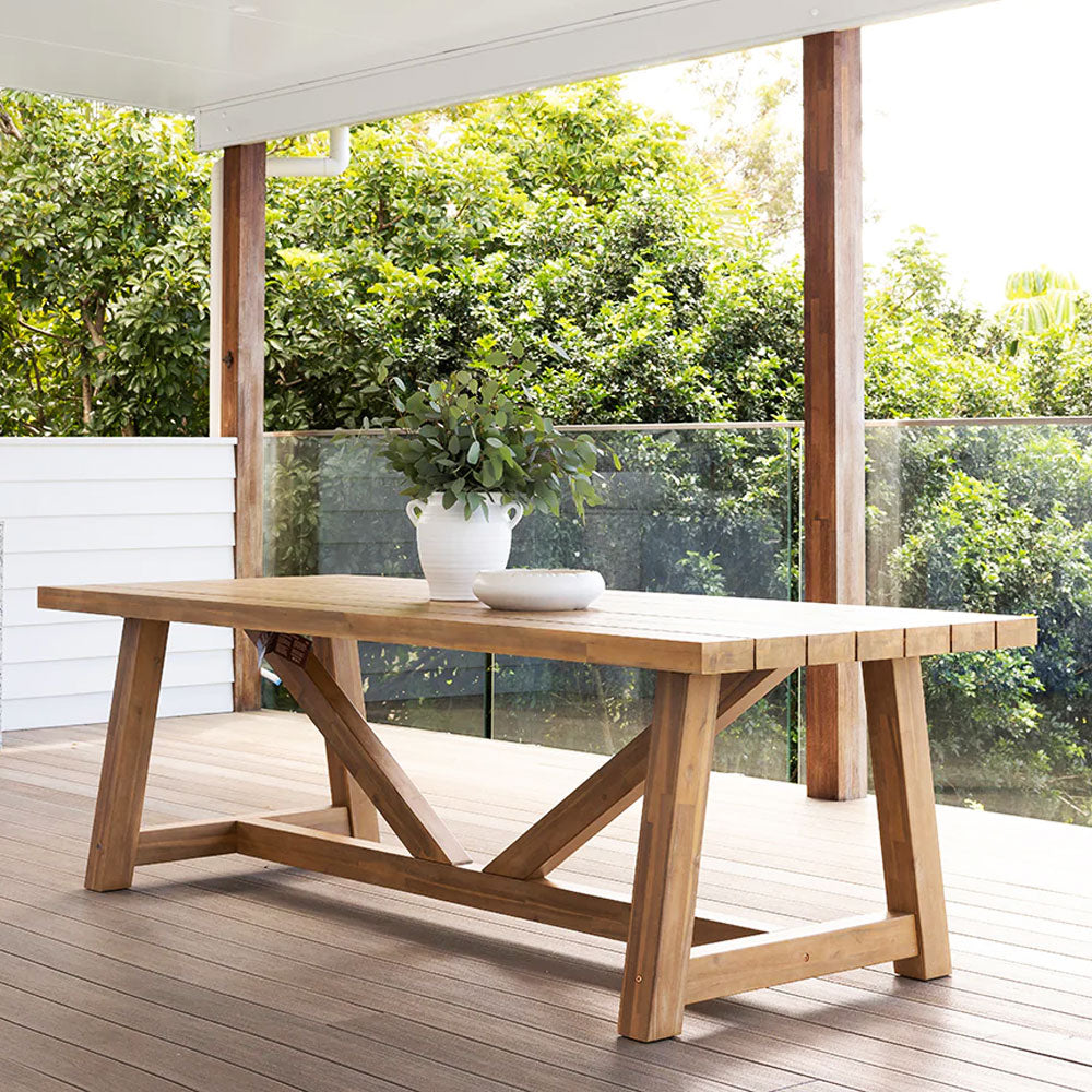 Watson Acacia Outdoor 2.5m Dining Set with 8 Kotara Chairs