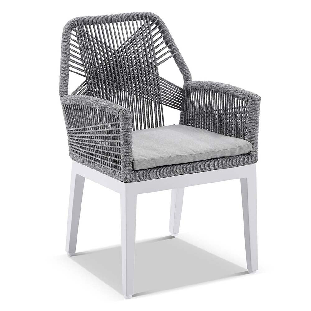 Kansas 3m Outdoor Teak Timber and Aluminium Dining Table with 10 Hugo Rope Chairs