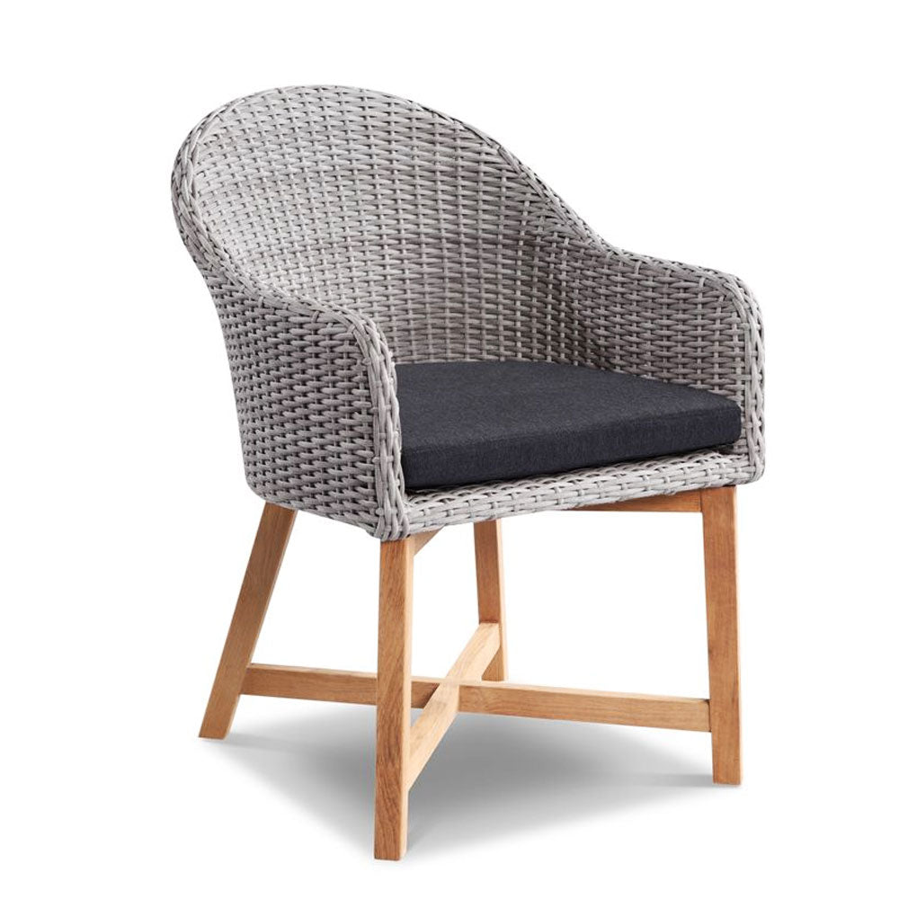 Plantation 6 with Coastal Outdoor Wicker Dining Chairs