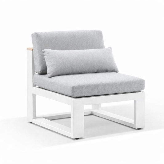 Balmoral Single Modular Outdoor Aluminium and Teak Lounge