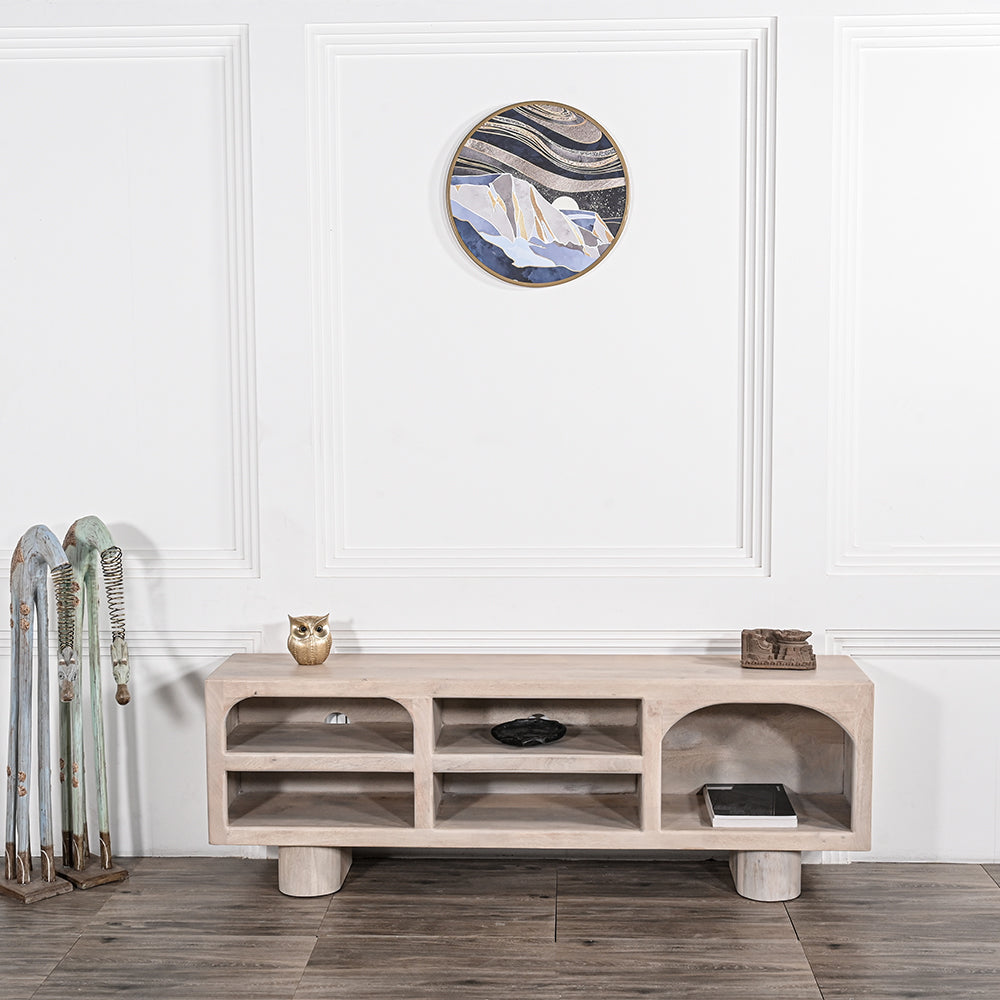 Large Beaumont Indoor Mango Wood TV Unit