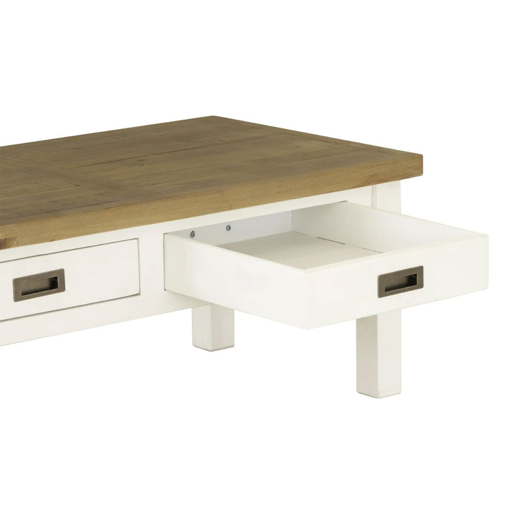 Leura Belle Coffee Table in Brushed with Natural Timber Top