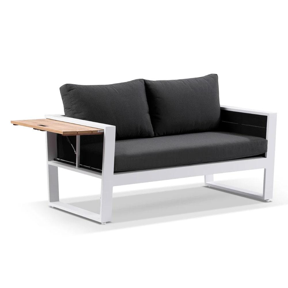 Corfu 2+1+1 Aluminium & Teak Lounge with Coffee Table with Sunbrella® cushions
