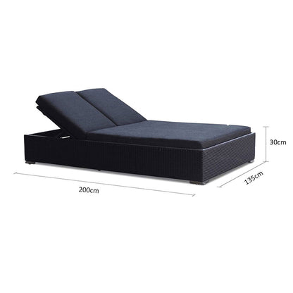 Breeze Outdoor Wicker Double Sun Lounge with Adjustable Back Rests
