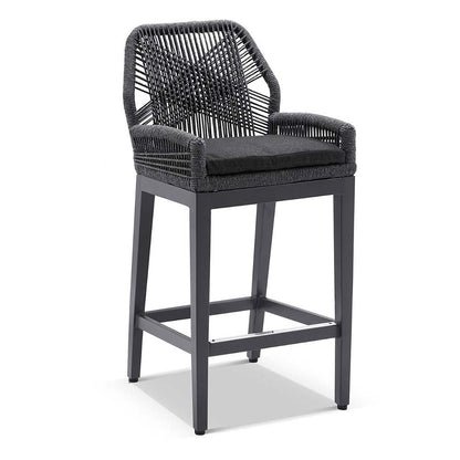 Hugo Outdoor Aluminium and Rope Bar Stool