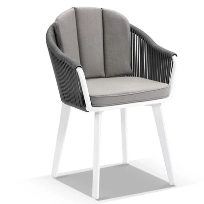 Alpine Outdoor Rope and Aluminium Dining Chair in Frost White
