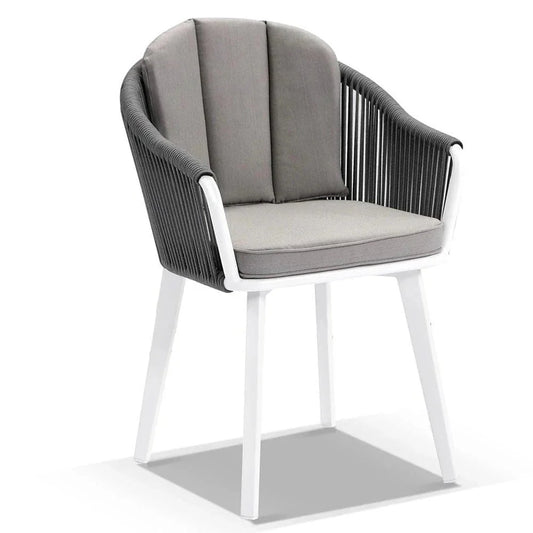 Alpine Outdoor Rope and Aluminium Dining Chair in Frost White