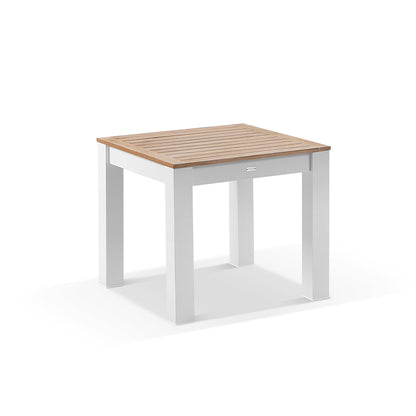 Balmoral 4 Seater Square Teak Top Aluminium Dining Table with Capri Chairs