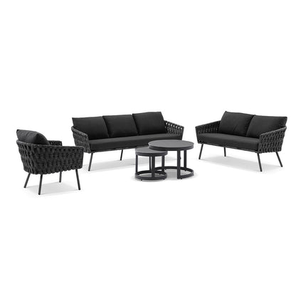 Lismore 3+2+1 Seater Outdoor Aluminium and Rope Lounge Set