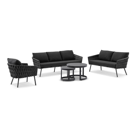 Lismore 3+2+1 Seater Outdoor Aluminium and Rope Lounge Set