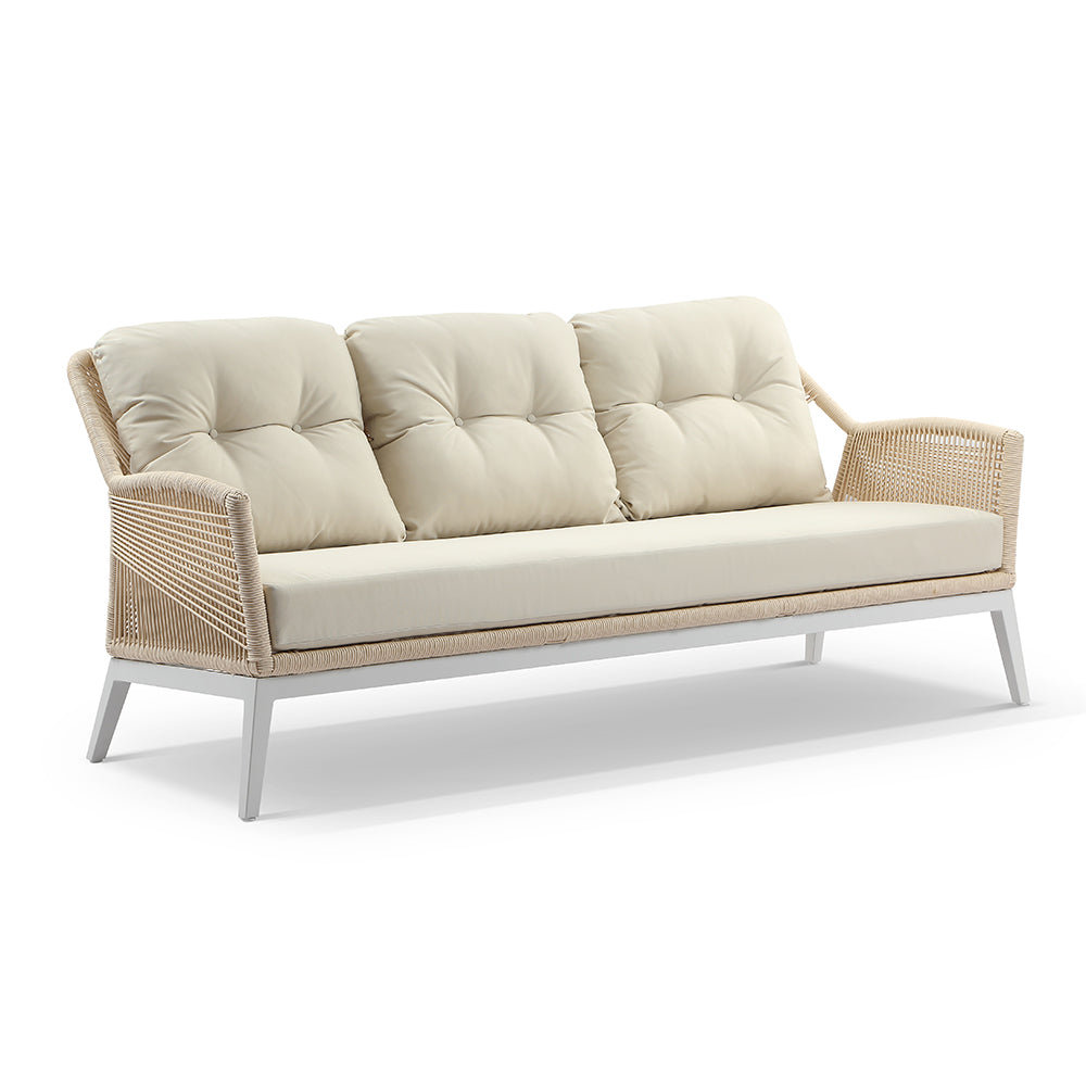 Hugo 3 Seater Outdoor Aluminium and Rope Lounge