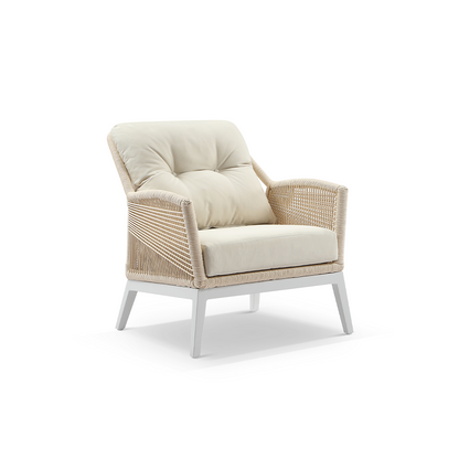 Hugo 2+1+1 Seater Outdoor Aluminium and Rope Lounge Set with Coffee Table