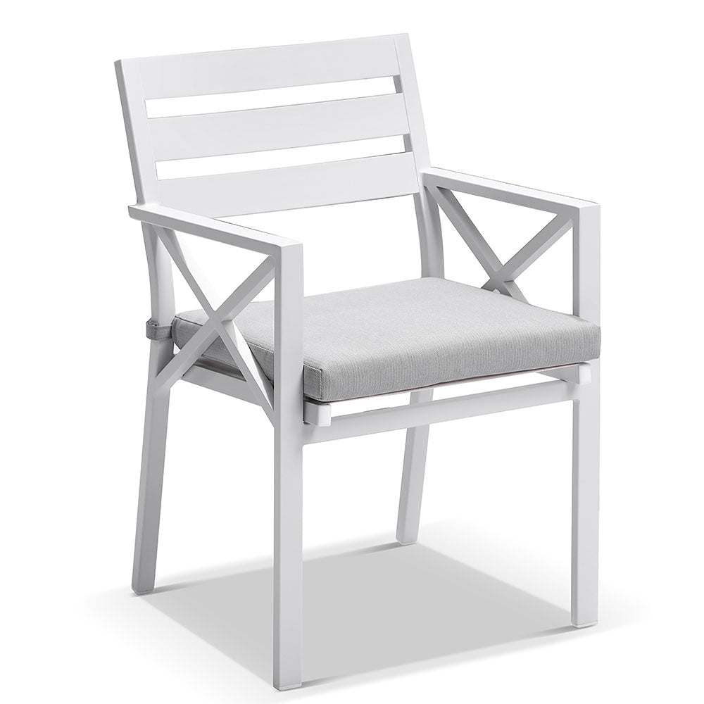 Kansas 3m Outdoor Teak Timber and Aluminium Dining Table with 10 Chairs