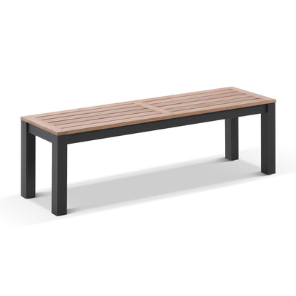 Balmoral 1.8m Teak Top Aluminium Table with 2 Bench Seats