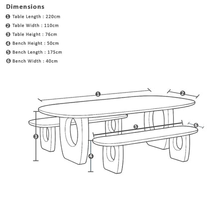 Abbotsbury Indoor 2.2m Timber Dining Setting with Benches