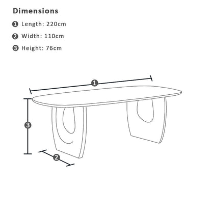 Abbotsbury Indoor 2.2m Timber Dining Table