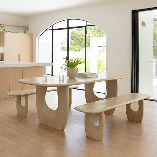 Abbotsbury Indoor 2.2m Timber Dining Setting with Benches