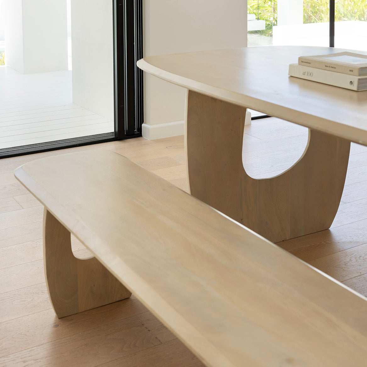 Abbotsbury Indoor 2.2m Timber Dining Setting with Benches