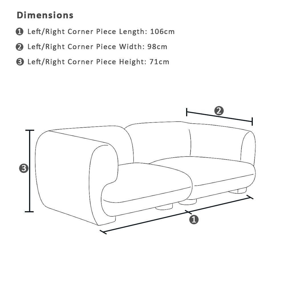 Airlie Indoor 2 seater Modular Fabric Sofa Lounge