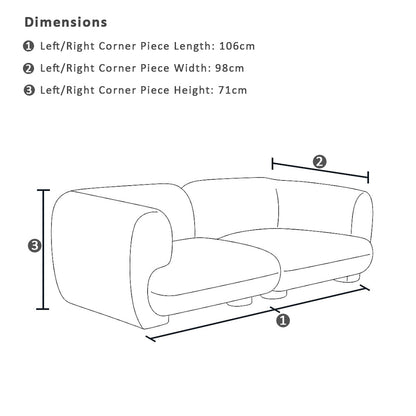 Airlie Indoor 2 seater Modular Fabric Sofa Lounge