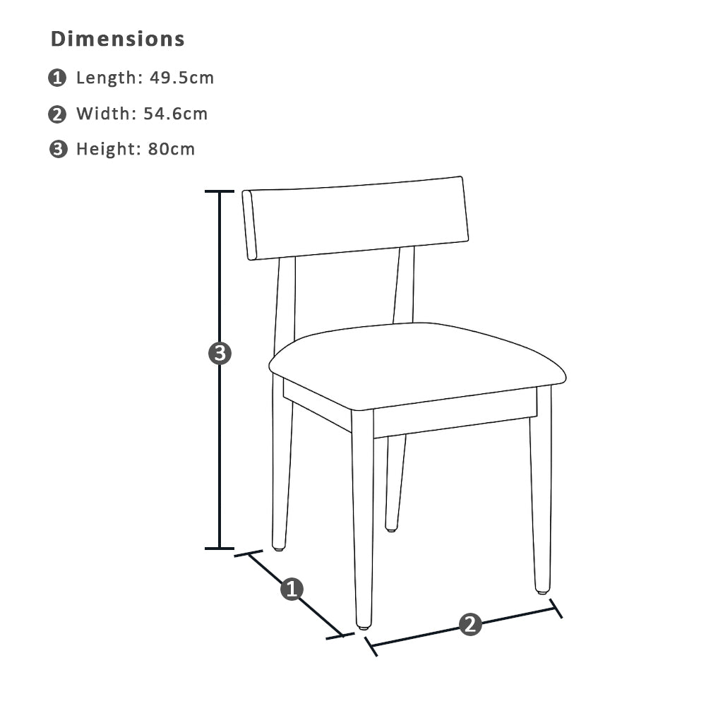 Albany Indoor Timber Dining Chair with Padded Seat Cushion