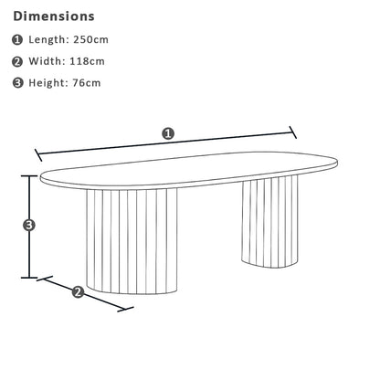 Annangrove Indoor 2.5m Timber Dining Table