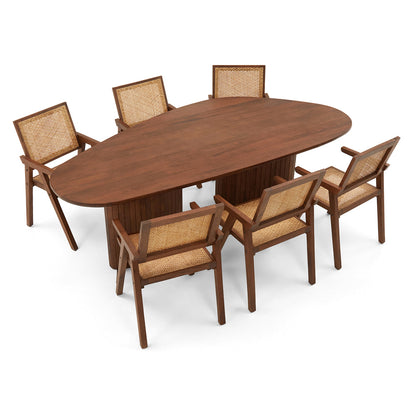 Annangrove Indoor 6 Seater Timber Dining Setting with Chairs
