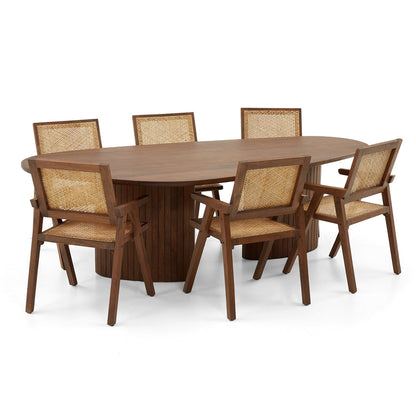 Annangrove Indoor 6 Seater Timber Dining Setting with Chairs