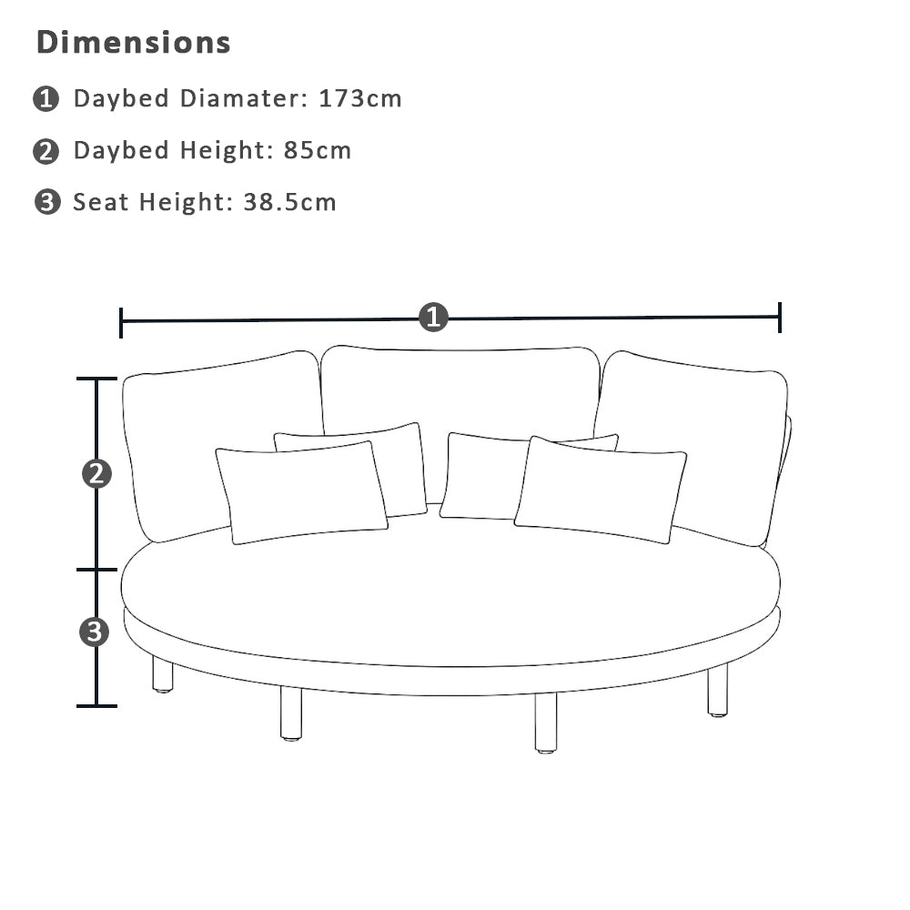 Aspen Outdoor Round Aluminium Daybed