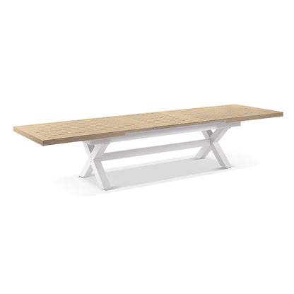 Austin Outdoor 3m-3.8m Extension Dining Table with Light Oak Aluminium Top