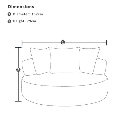 Avalon Indoor Fabric Swivel Daybed Sofa