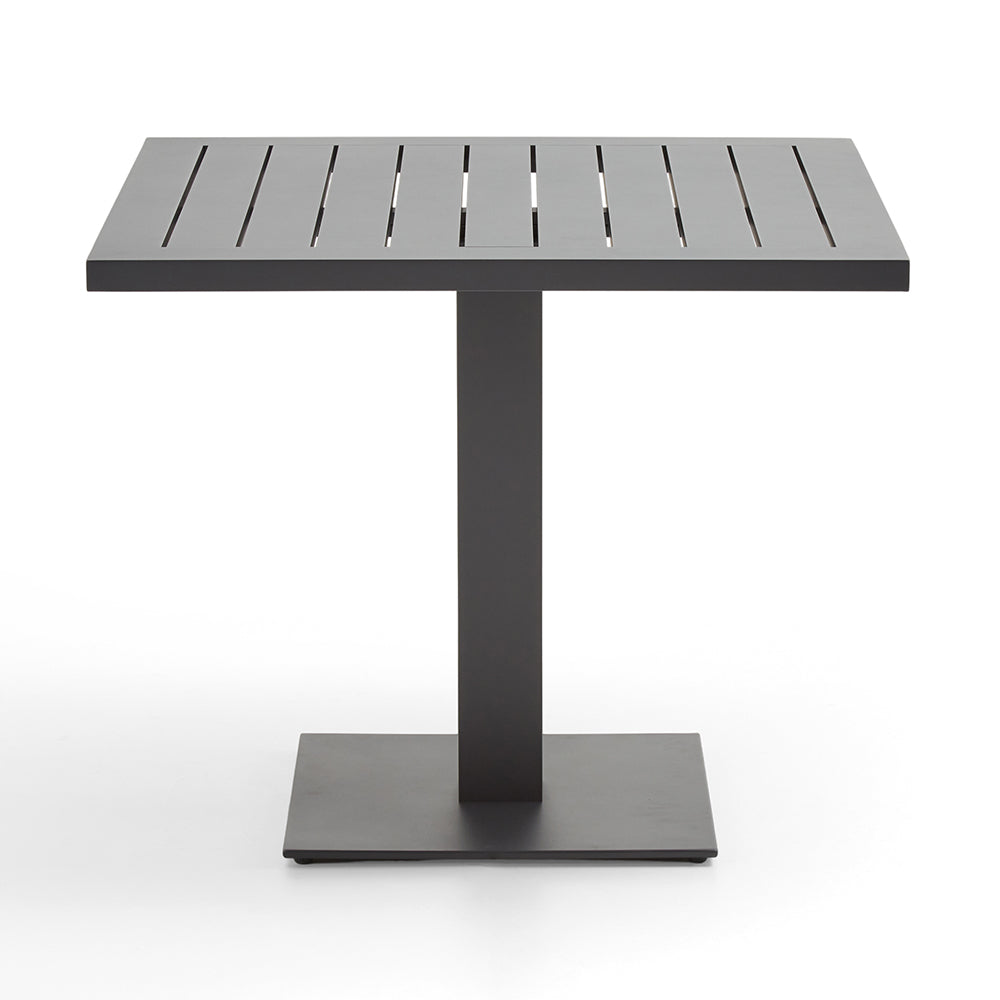 Avoca Outdoor Square Pedestal Aluminium Dining Table with Hugo Rope Chairs