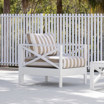 Kansas 1 seater Outdoor Aluminium Lounge in Sunbrella