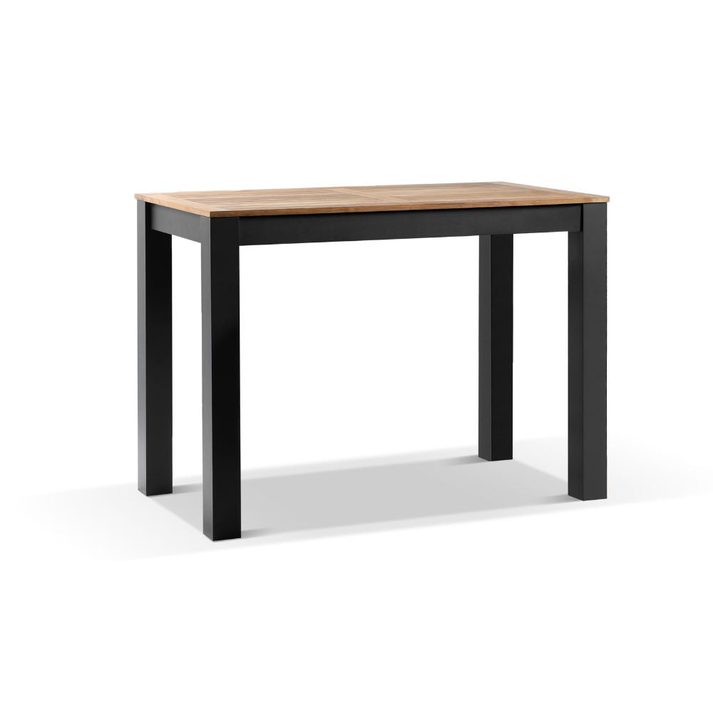 Balmoral Outdoor 1.5m rectangle Teak Top Aluminium Bar Table