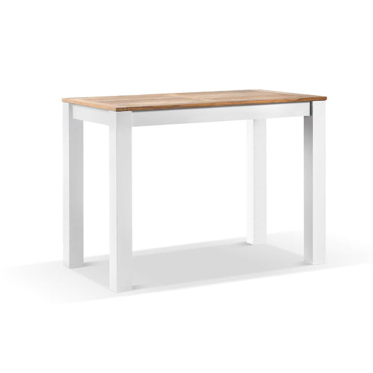 Balmoral Outdoor 1.5m rectangle Teak Top Aluminium Bar Table