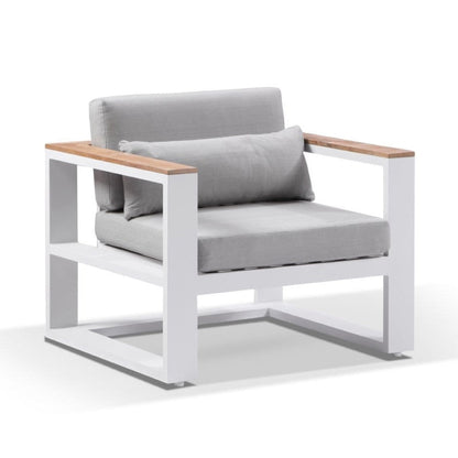 Balmoral 1 Seater Outdoor Aluminium and Teak Arm Chair