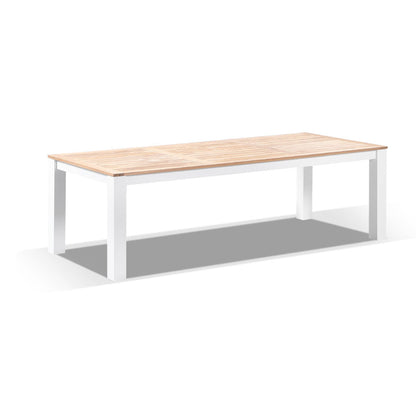 Balmoral 2.5m Teak Top Aluminium Table with 4 Bench Seats and 2 Chairs