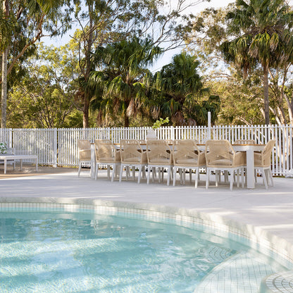 Balmoral 3.55m Outdoor Teak Top Aluminium Table with 12 Hugo Chairs