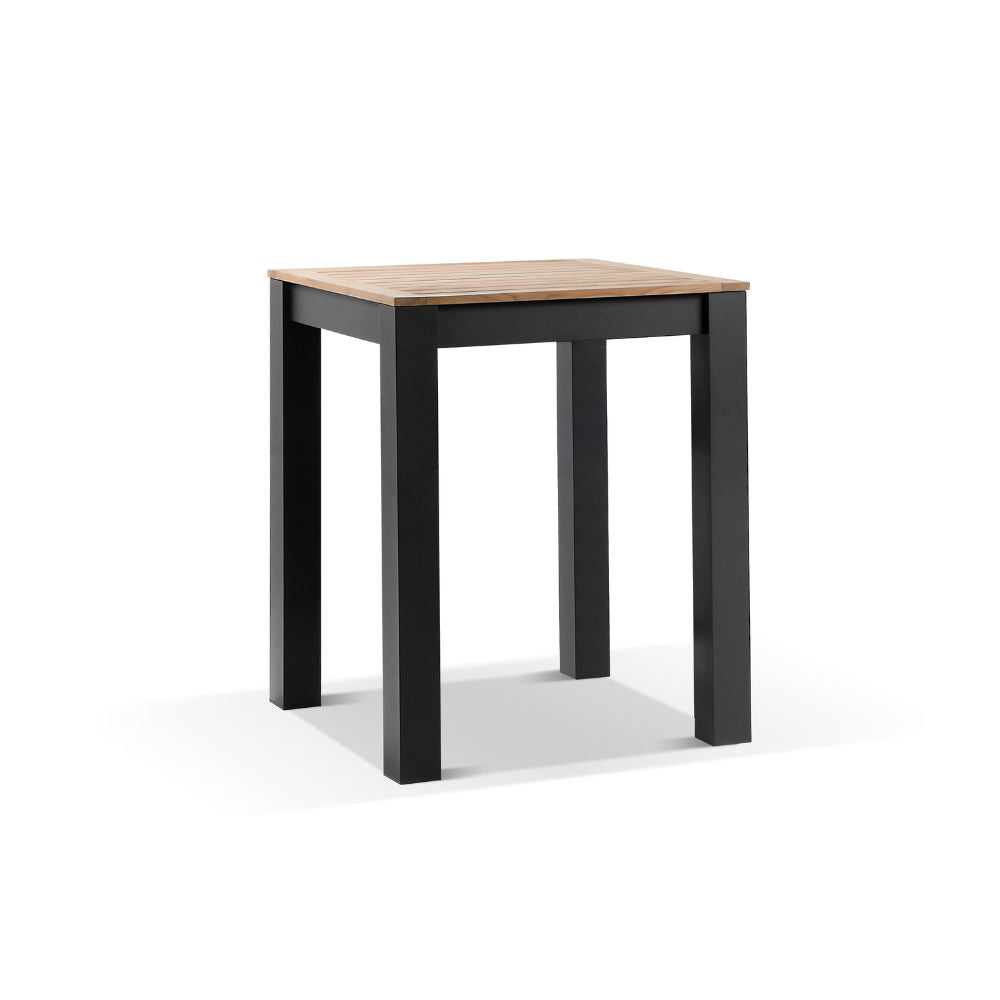Balmoral Outdoor Square Teak Top Aluminium Bar Table